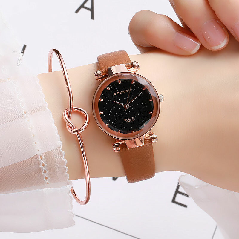 Роскошные брендовые новые модные изысканные женские кварцевые часы со звездным небом