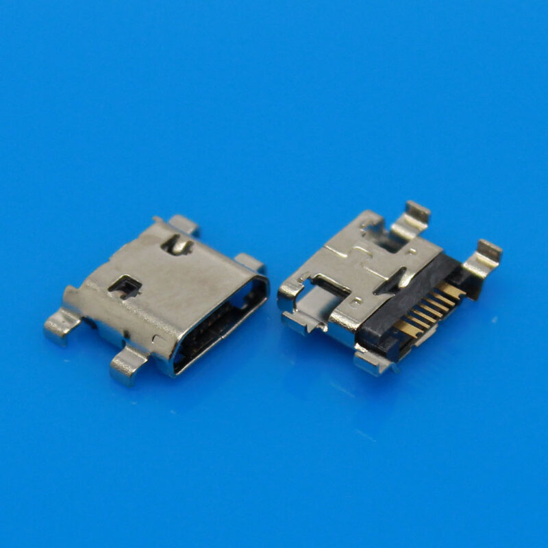 JCD-Conector Micro USB tipo B hembra, Conector de soldadura SMD de 5 pines, dos pies fijos para samsung S7562 I8190 S7268 S7562