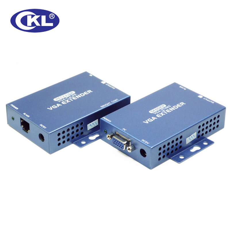 CKL 100/150/300 Meter VGA Extender Lebih Cat5e dengan 1.5 m Kabel Audio Dukungan VGA, SVGA, XGA, SXGA dan Multisync monitor Logam