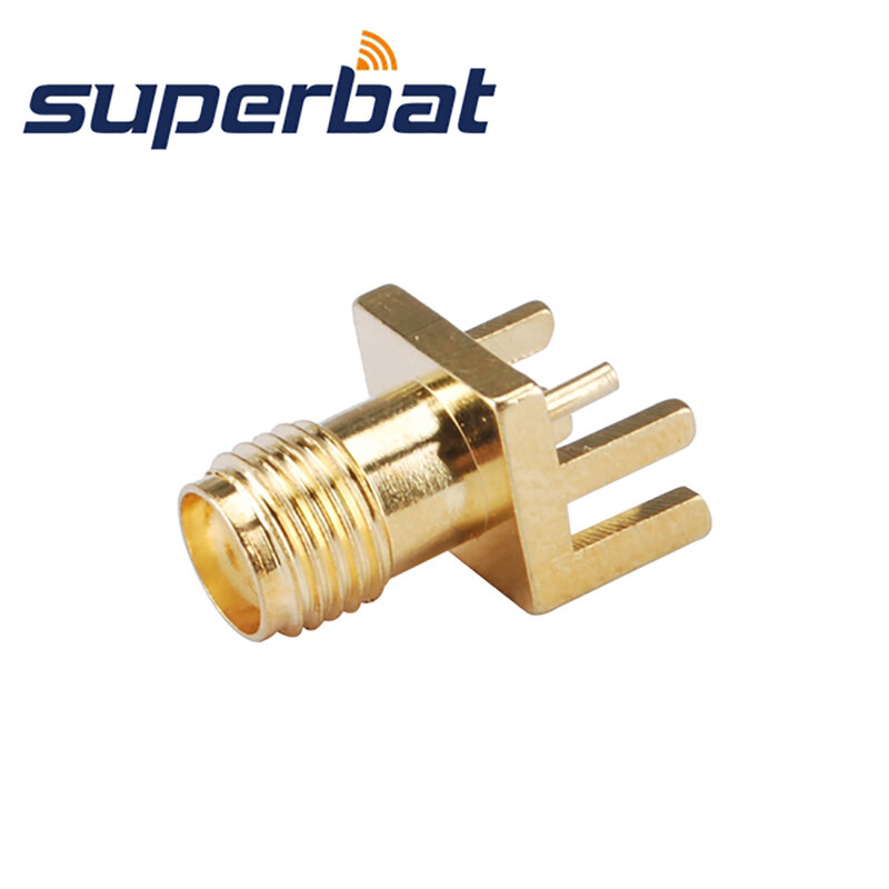 Superbat 10 pces sma final lançamento fêmea pcb montagem ampla flange. 062 connector (1.57mm) rf conector coaxial