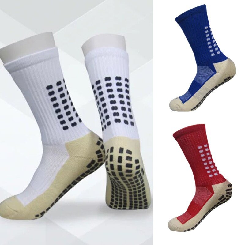 Calcetines transpirables antideslizantes para hombre y mujer, medias de algodón y goma para correr, fútbol, ciclismo, alta calidad