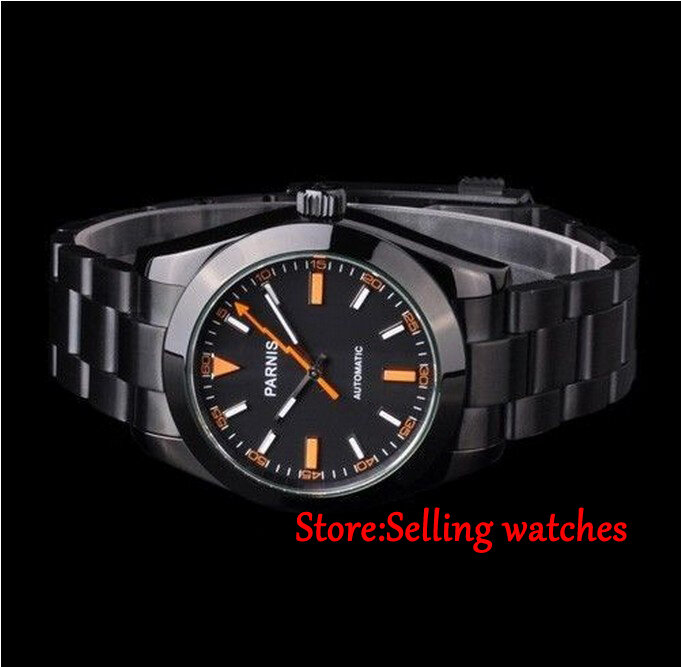 40 мм Parnis PVD Чехол черный циферблат сапфировое стекло стиль Milgauss Miyota автоматические мужские часы