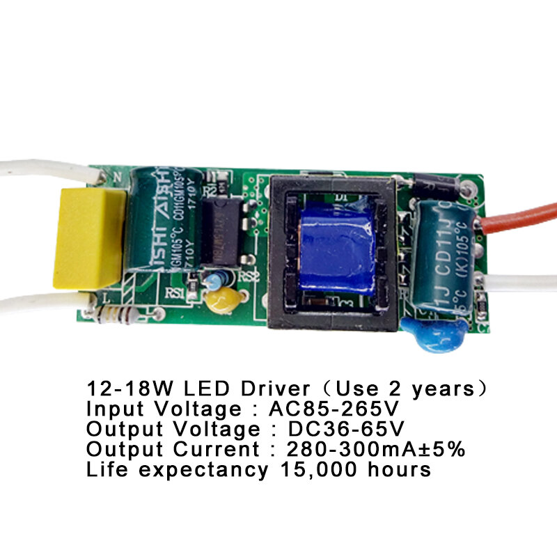 1-3W,4-7W,8-12W,15-18W,20-24W,25-36W LED driver power supply built-in constant current Lighting 110-265V Output 300mA Transforme