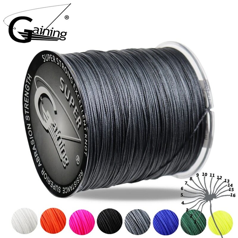 Gaining 16 Strands 300M/327Yds Super Power Braided Fishing Line Duarble 60-310Lbs Superbraid Line Smoother Fishing Line