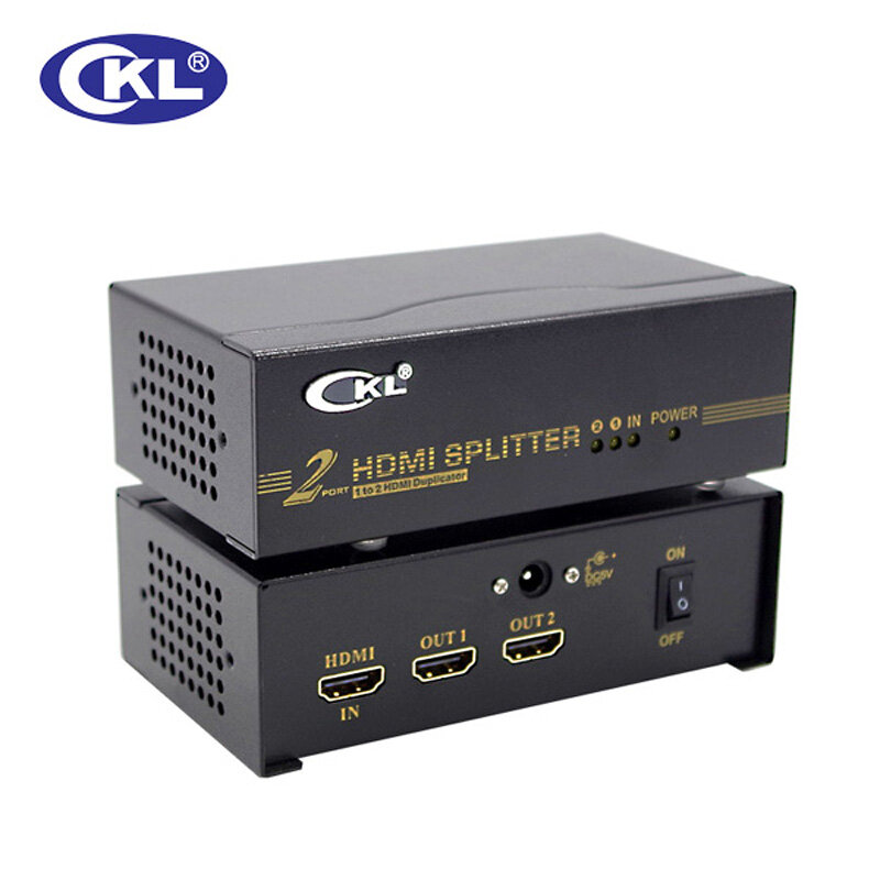 CKL HD-92 1x2 2พอร์ตHDMI Splitterสนับสนุน1.4โวลต์3D 1080จุดสำหรับการตรวจสอบเครื่องคอมพิวเตอร์