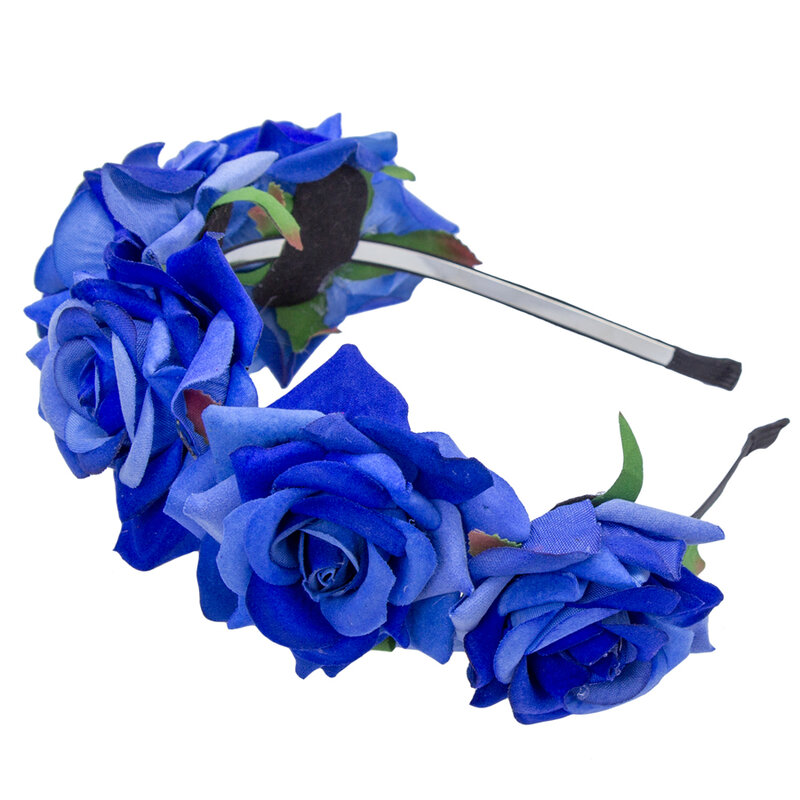 Женский обруч для волос AWAYTR, цветок ручной работы для невесты обруч с цветами и короной в форме розы, волосы гирлянды, свадебный аксессуар для волос