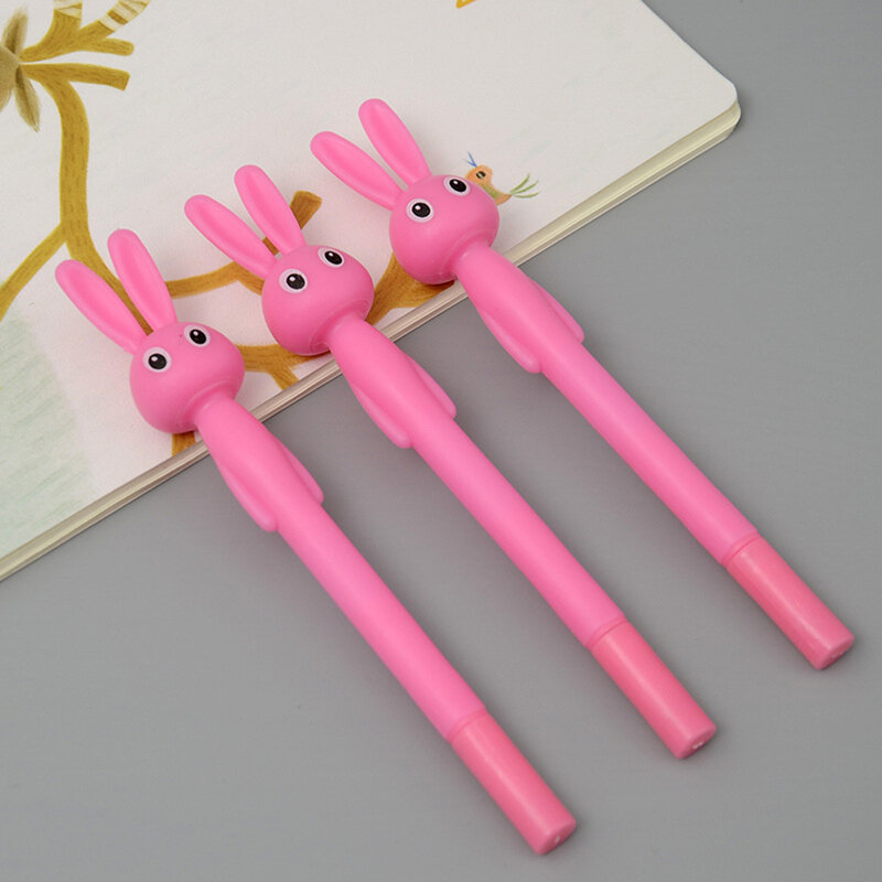 0,38 мм кавайная пластиковая искусственная ручка с кроликом, прекрасные нейтральные ручки для письма, подарок для детей, корейские канцелярские принадлежности, школьные принадлежности