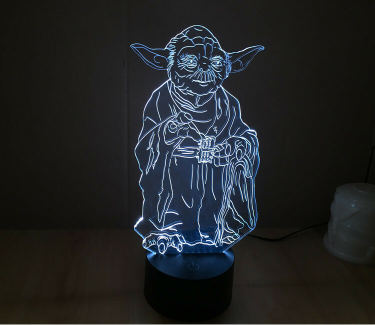 Star Wars BB8 droid 3D Bulbing Light toys 2016 New  7 color changing visual illusion LED lamp Darth Vader Millennium Falcon toy