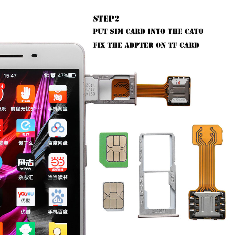 Giá Sỉ Đa Năng Thiết Thực TF Lai Khe Cắm Sim Dual Sim Extender Adapter Thẻ Micro SD Mở Rộng Nano Cato Điện Thoại Android