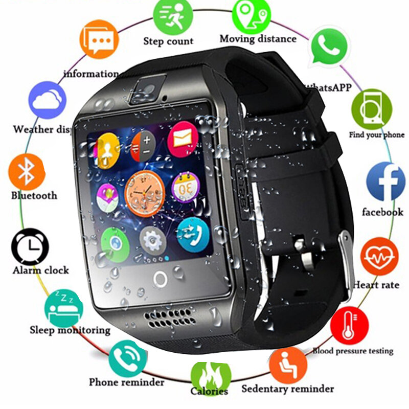Smart Watch Men Waterproof IP67 Sim Card Android Cam Phone Sport Heart Rate Monitor Watch Smart IOS Compatible Better than dz09