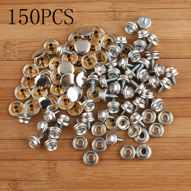 150pcs Boat Snap Fastener Buttons Sockets Stainless Steel Boat Marine Canvas Awnings Snap Cover Button&Socket Stud