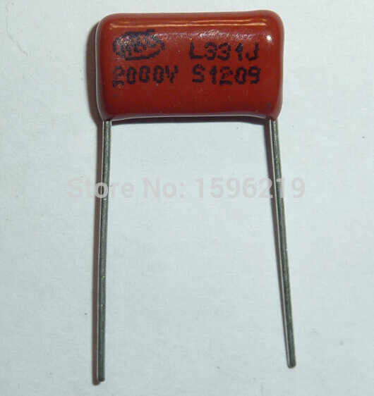 100pcs CBB capacitor 331 2000V 331J 2KV 330pF 0.33nF P15 CBB81 Metallized Polypropylene Film Capacitor