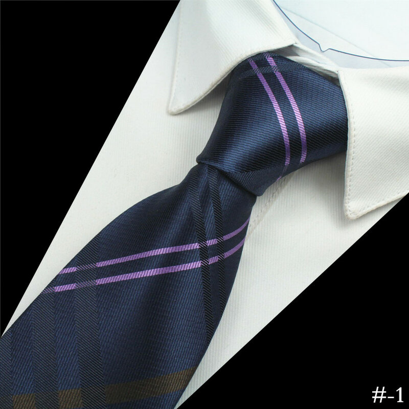 GUSLESON-100% 실크 남성 넥타이, 8cm 격자 무늬 스트라이프 넥타이, 남성용 클래식 웨어 비즈니스 웨딩 파티 그라바타스, 새로운 디자인