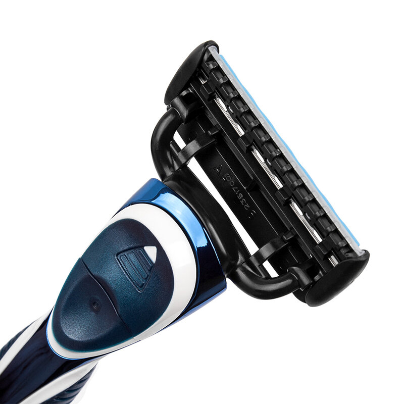 Qshave série azul 5 camada eua lâmina manual navalha de barbear dos homens com 6 peças x5 lâmina e cada peça tem lâmina aparador
