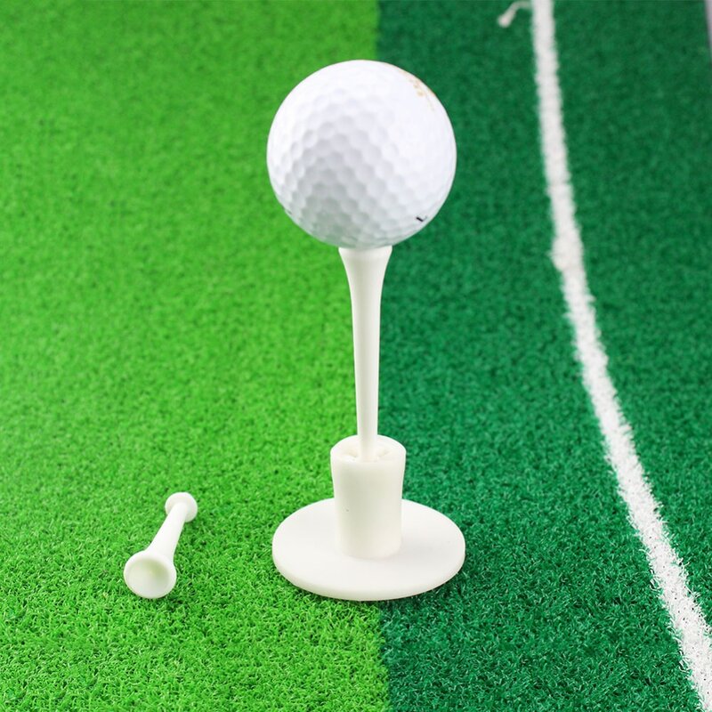 CRESTGOLF-camisetas de goma de plástico blanco, soporte de goma + 2 camisetas, accesorios de práctica de Golf