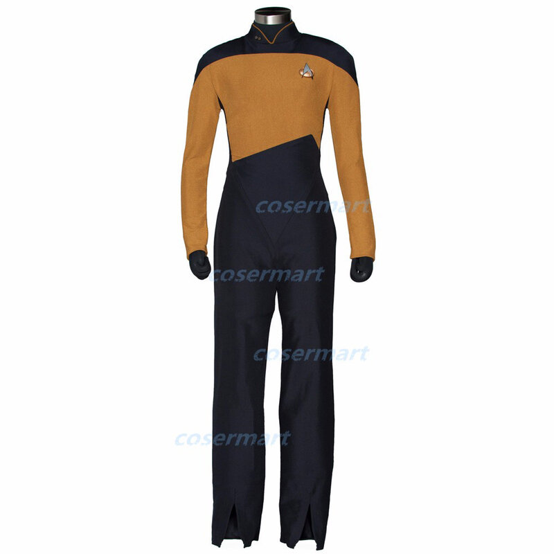 ST Jumpsuit Star Next Generation Badge Cosplay เครื่องแต่งกายสีแดงสีฟ้าสีเหลืองผู้ใหญ่ฮาโลวีน Zentai เครื่องแต่งกาย