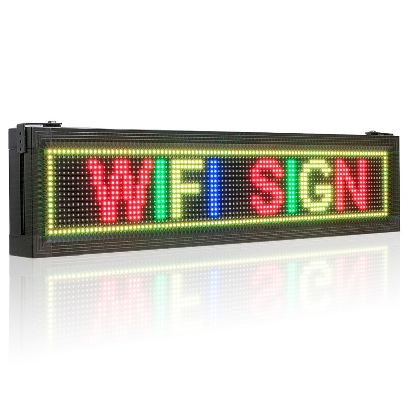 P10 impermeável ao ar livre rgb cor cheia display led marca wifi + usb mensagem de rolagem programável smd led sinal com temperatura