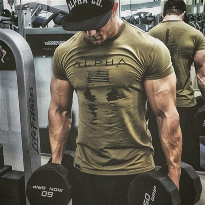 Mens Military Army T Shirt Men Star Loose Cotton T-shirt O-neck Alpha America Size Short Sleeve Tshirts Workout Tees Male Tops