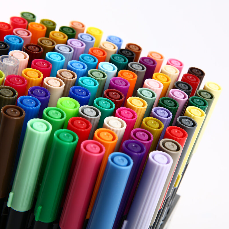 Professionl 1 pçs tombow AB-T japão 96 cores arte caneta escova cabeças dobro água cor marcador caneta para desenho pintura papelaria