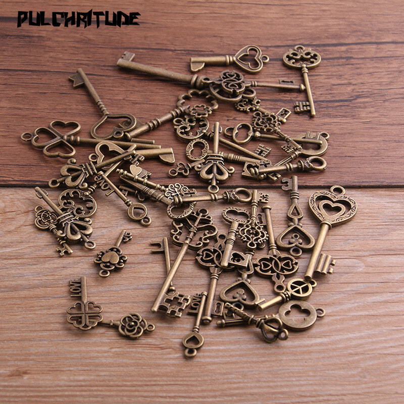 10pcs Vintage Metal Mixed Two color Small key Charms Pendants For Jewelry Making Diy Handmade Jewelry