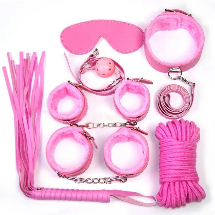 10pcs Sex Toys Fetish BDSM Sex Bondage Restraint Kit Games Erotic Accessories , Clamps Mouth Mouth Gag Bdsm Mask Whip For Women