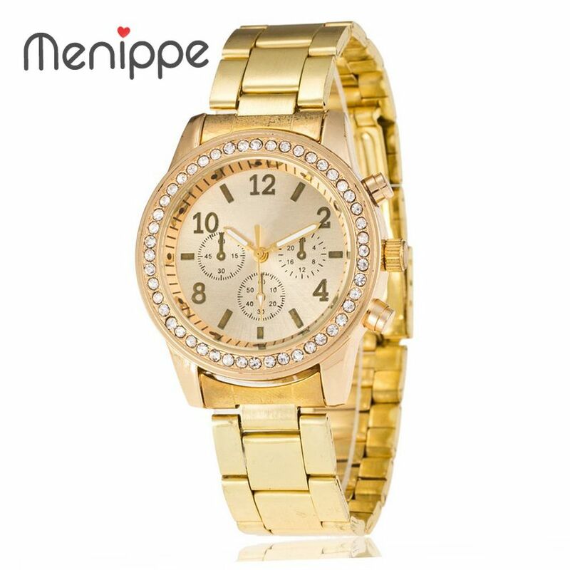 2020 nowych moda zegarek geneva kobiety ubierają zegarki złota róża zegarek pełna stali nierdzewnej kwarcowy analogowy mężczyźni panie zegarki na rękę z kryształkami