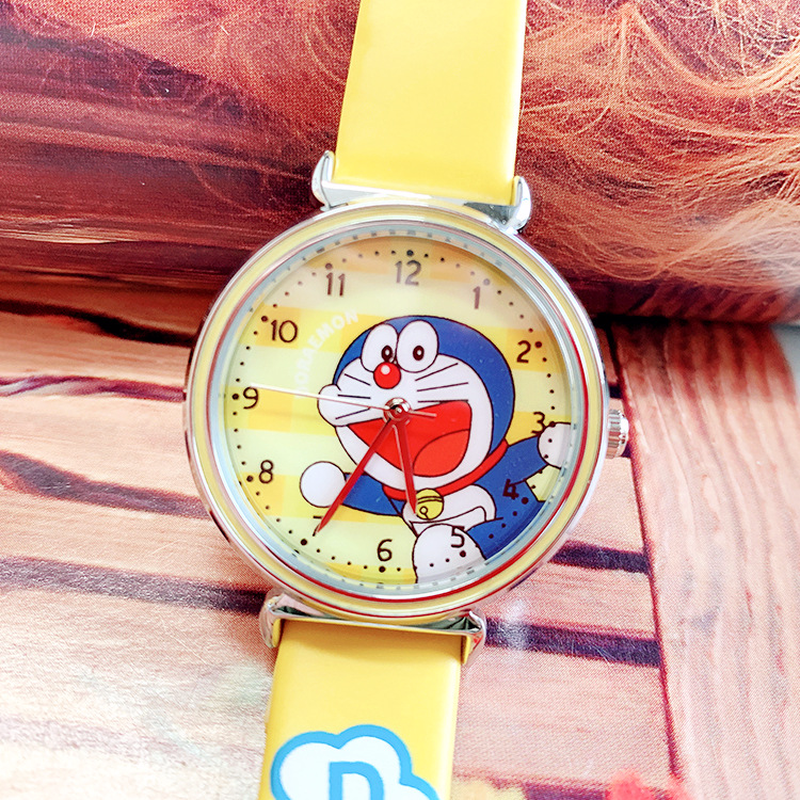Reloj infantil de alta calidad, reloj de cuarzo resistente al agua para niños y niñas, reloj de dibujos animados doraemon para escuela primaria para niños y niñas, 2019