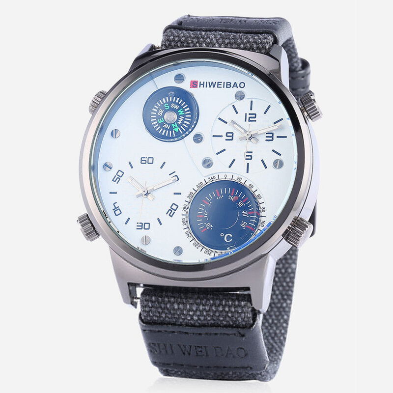 นาฬิกาข้อมือใหญ่ผู้ชาย Luxury Quartz นาฬิกาข้อมือบุรุษนาฬิกา Dual Dual Relogio Masculino สายคล้องคอกีฬาชายนาฬิกาผู้ชาย