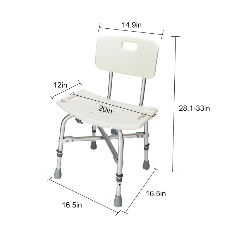 Сверхмощное кресло для душа для пожилых людей скамейка из алюминиевого сплава стул для медицинского сиденья для ванны со спинкой стул для ванны для старого склада в США