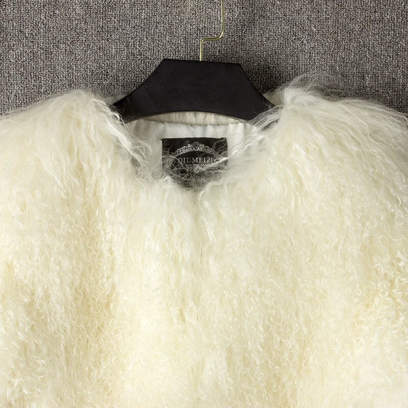 여성용 몽골 양 모피 코트, 100% 천연 모피 코트, 중국 진짜 모피 코트, 겨울 코트