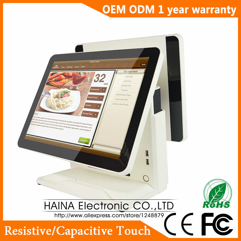 Haina Touch 15 inch Touch Screen All in one POS System Supermarket, POS System Dual Screen