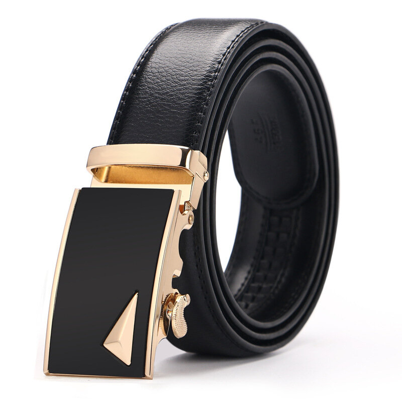 Mới nam dây da thời trang PU Hợp Kim Tự Động khóa Thắt lưng doanh nhân công việc thường ngày trang trí dây Thắt lưng dây nịt nam 3.5 cm cao cấp thương hiệu