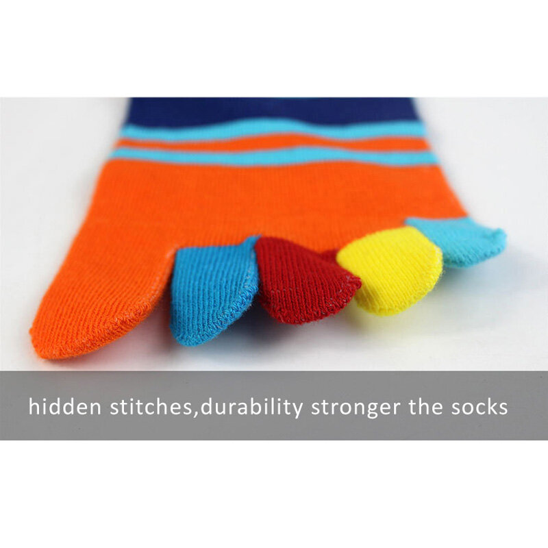 Летние разноцветные Молодежные Повседневные Дышащие невидимые носки с 5 пальцами