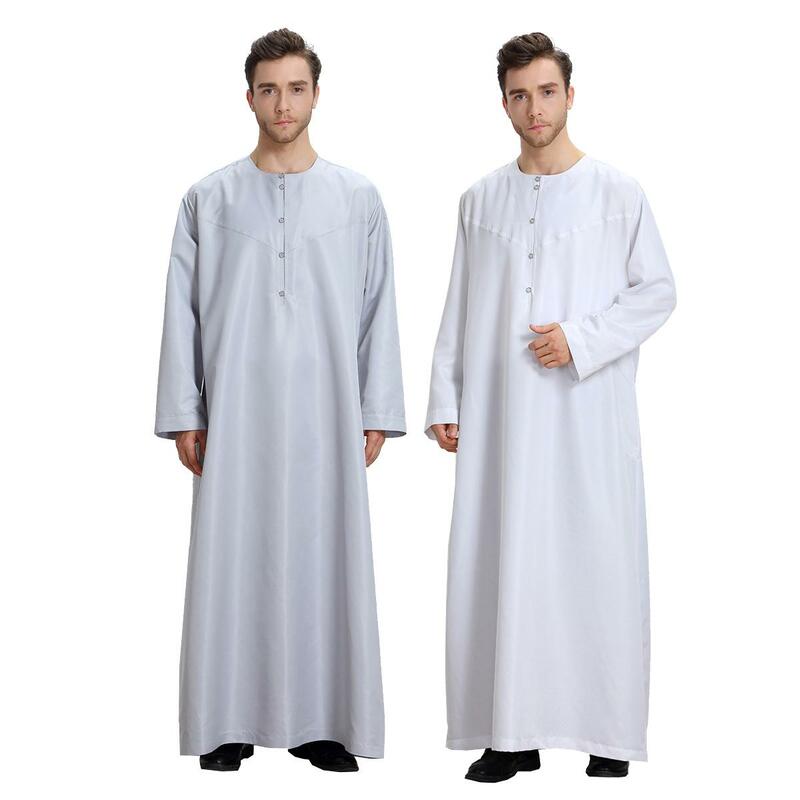Túnicas caftán musulmanas de manga larga para hombres, vestido turco tradicional de Oriente Medio Thobe, Abaya árabe, Dubai, Arabia Saudita, Islámico
