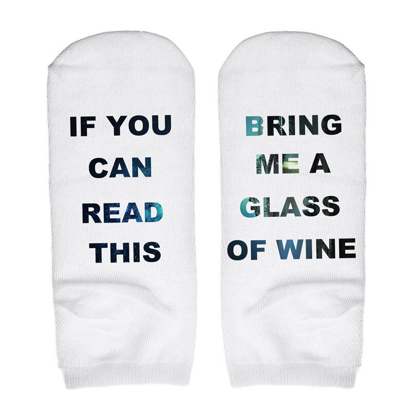 1 пара, если вы можете прочесть эти забавные женские носки белые укороченные носки хит продаж 2017, подарите мне бокал вина
