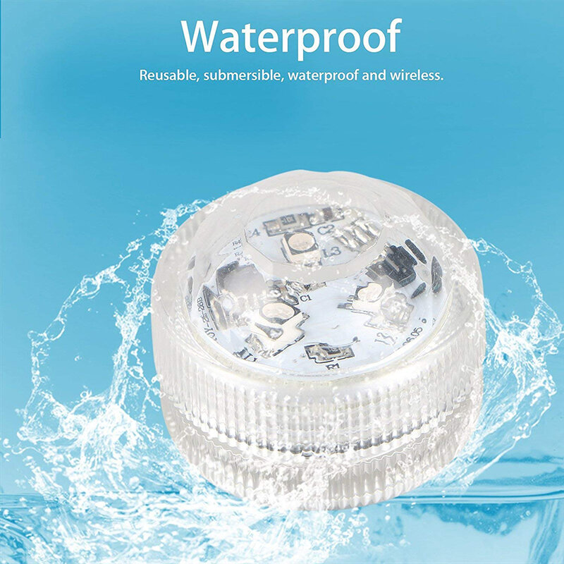 Luz LED subacuática impermeable IP65, lámpara nocturna RGB, funciona con pilas, para pecera, piscina, fiesta de boda