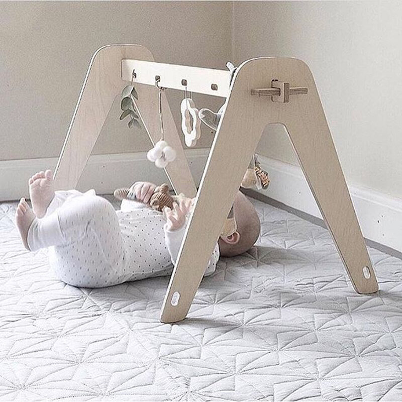 Wood Baby Activity Gym Nordic Baby Sensory Develop Toddler Toys Play Game Frame Early Education Toys Kids Newborn Room Decor