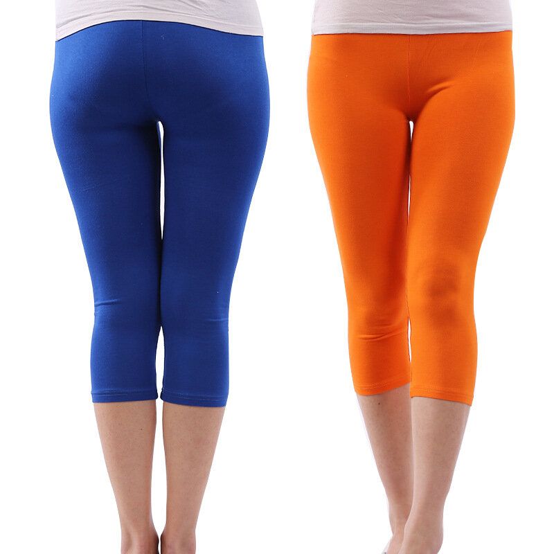 Leggings de verano para mujer, pantalones de talla grande 7XL, Color caramelo