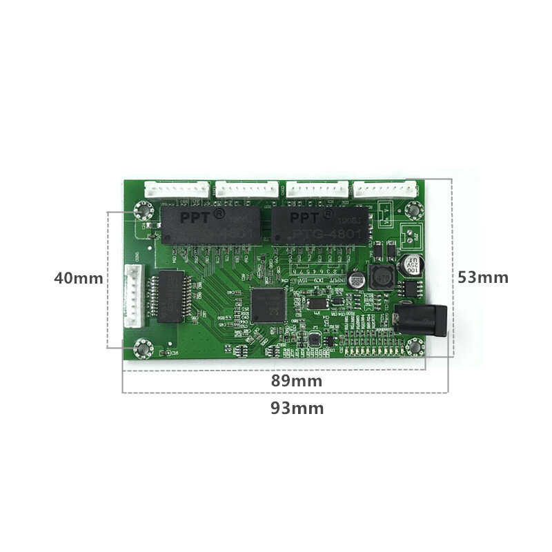 OEM PBC 8 porte Gigabit Ethernet Switch 8 porte con 8 pin way header 10/100/1000m Hub 8way power pin Pcb board OEM foro per vite
