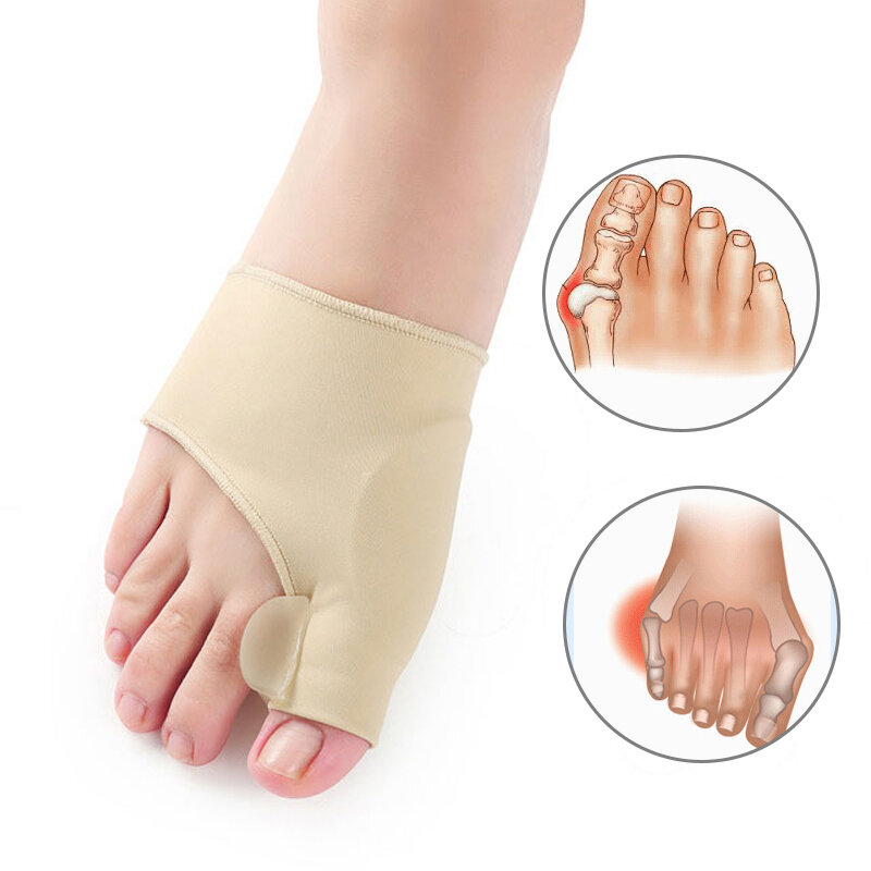 1 par de meias de gel para joanete, dispositivo de hálux valgo, alívio de dor nos pés, separador do dedão, meias para pedicure, meias ortopédicas de correção