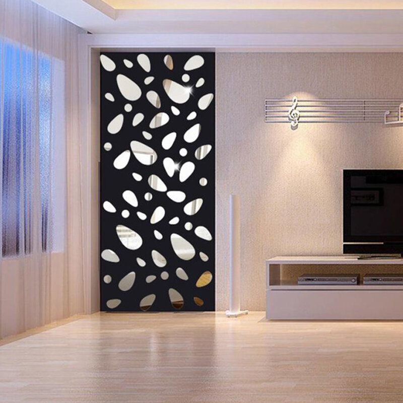 12 teile/satz 3d Diy wand aufkleber dekoration spiegel wand aufkleber für TV hintergrund home decor Moderne Acryl dekoration wand kunst