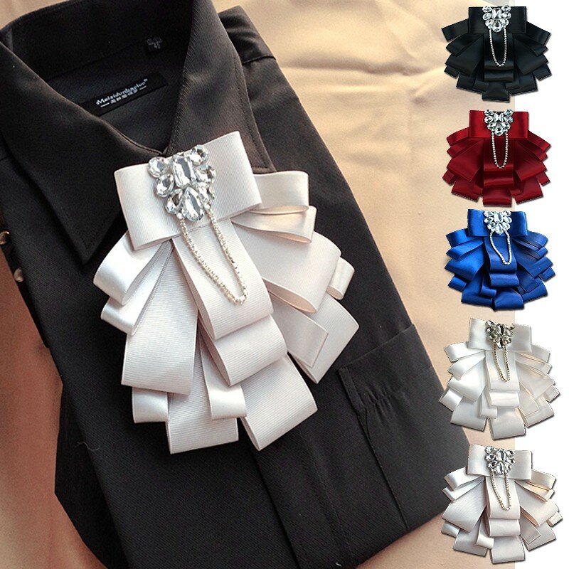 새로운 무료 배송 패션 남성 한국어 머리 장식 개성 신랑 다이아몬드 매듭 호스트 크리스탈 꽃 쇼 넥타이