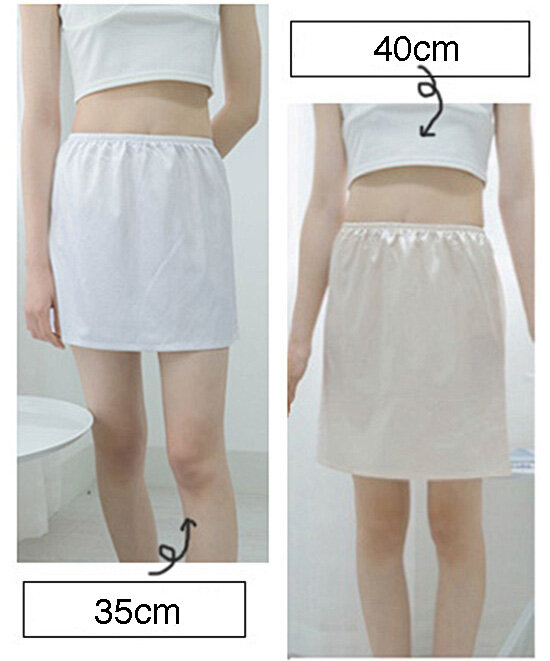 Unikiwi. slips de verão mini saias casuais femininas. senhoras básico saia underdress vestidos soltos metade desliza saia