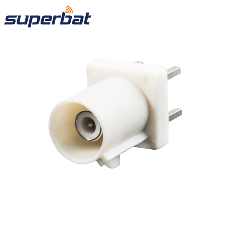 Superbat Fakra B белый/9001 Штекерный прямой разъем для монтажа печатной платы для радио с Phantom для кабеля RG316 RG174 LMR100