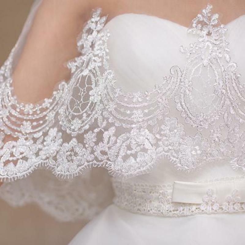 Wraps Casamento Zomer Tule Bruids Bolero Sjaals Wit/Rood Elegant Wedding Jacket Mantel Avond Jassen Capa De Novia