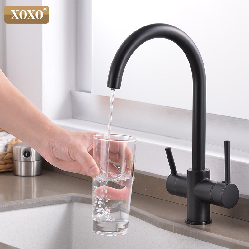 XOXO Filter Kitchen Faucet Drinking Water Chrome Deck Mounted Mixer Tap 360 Rotation Pure Water Filter Kitchen Sinks Taps 81038