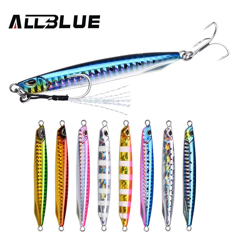 Allblue drager-super slim ssz metal fundição gabarito, 20g, 30g, isca de pesca artificial com colher, material para a pesca