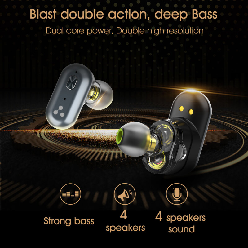 Suku Kata Asli S101 QCC3020 Earphone Bass Chip Nirkabel Headset Kontrol Volume Noise Reduction S101 Bluetooth-Kompatibel