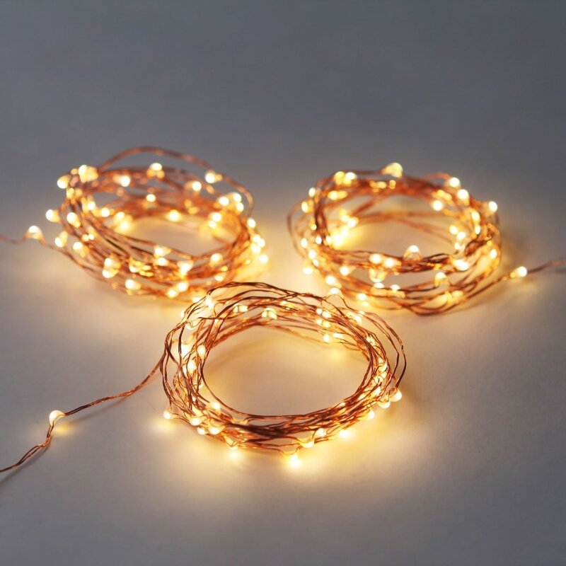 10 متر 5 متر 100 50 LED 3XAA بطارية LED سلسلة أضواء لعيد الميلاد جارلاند ديكور حفلات الزواج شجرة عيد الميلاد المتعري الجنية أضواء