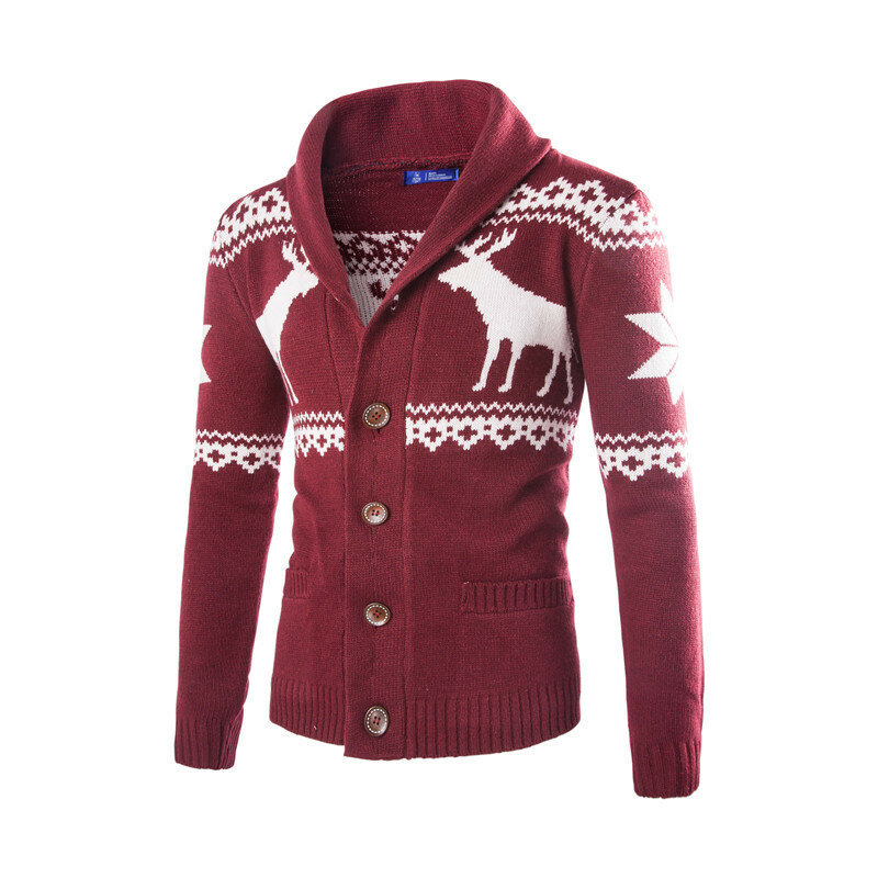 Mens Casual Cardigan Sweatshirts Premium Thermal Warm Long Sleeve Knitted Jackets